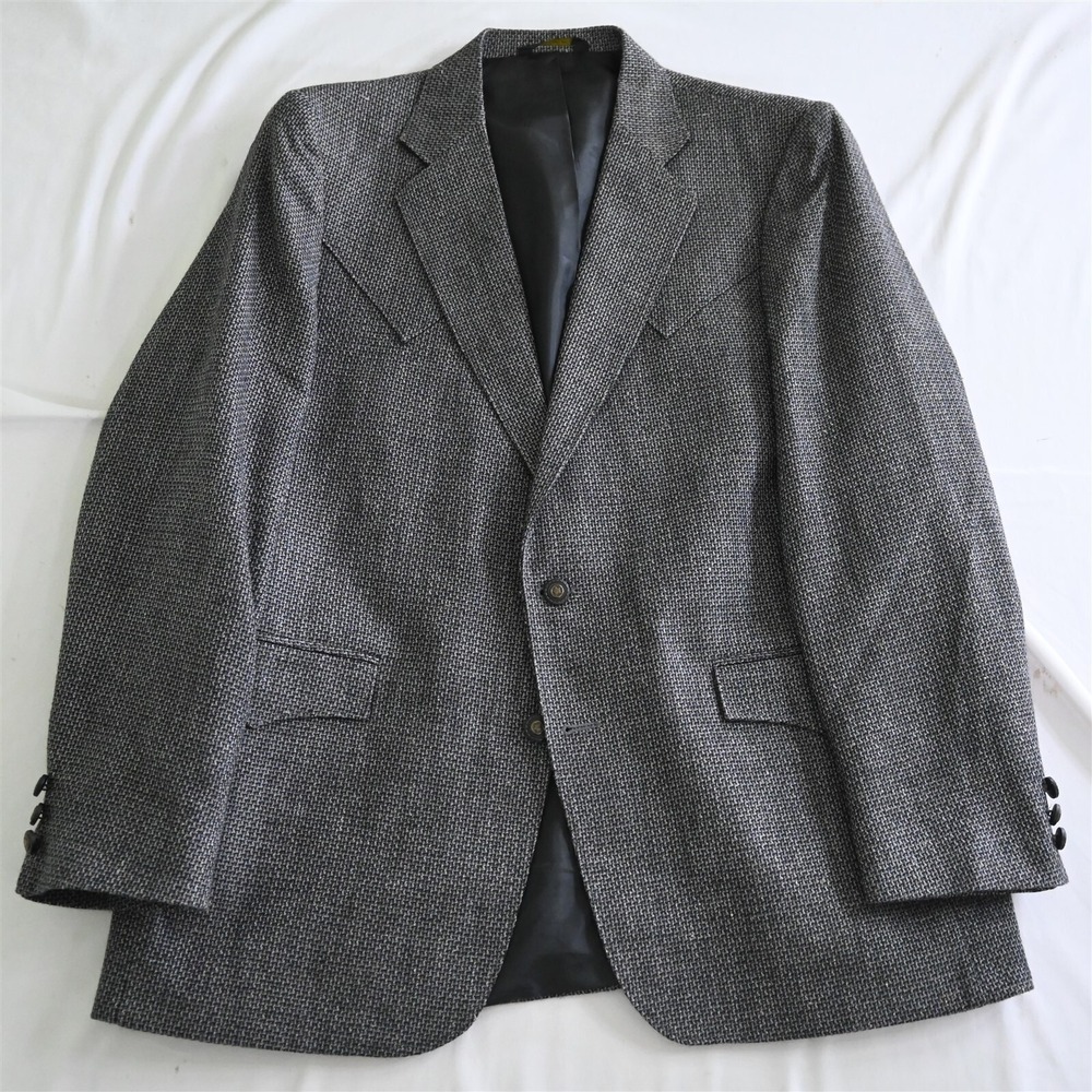 Grand Entry 44R Gray Tweed Western Yoke Cowboy Rodeo USA Made Blazer Jacket Coat